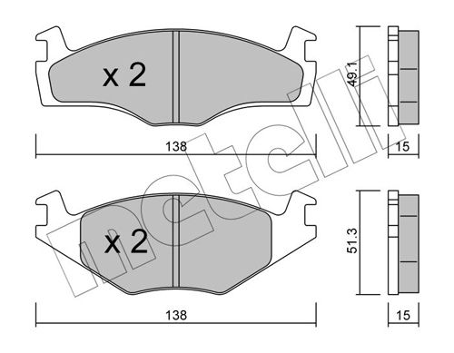 Brake Pad Set, disc brake 22-0045-0