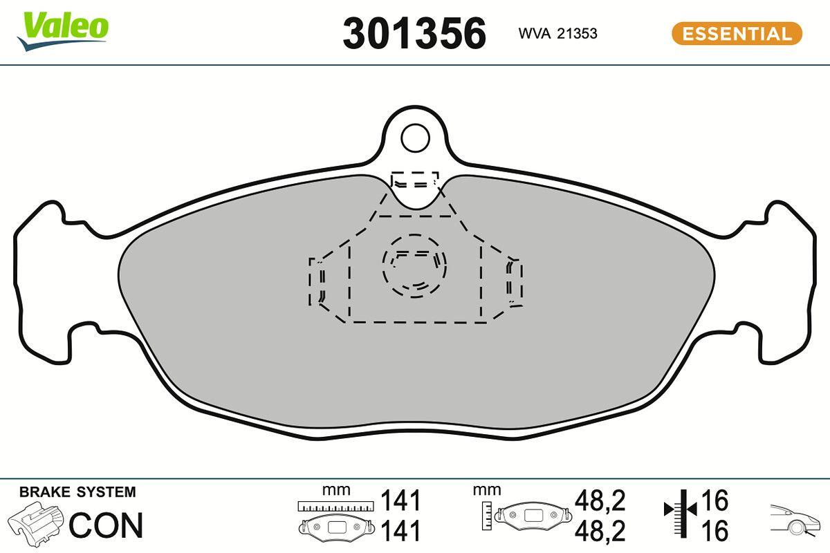 VALEO 301356 - Bremsbelagsatz, Scheibenbremse