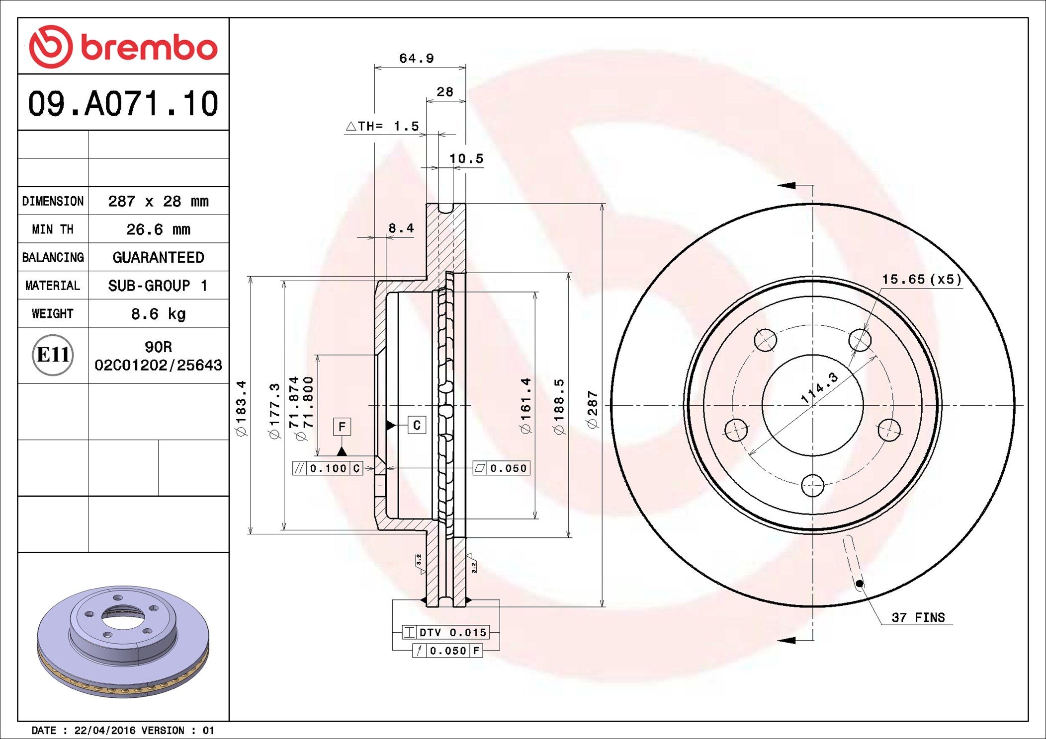FORD FALCON AU 00-02 (FRT) - TecDoc Only