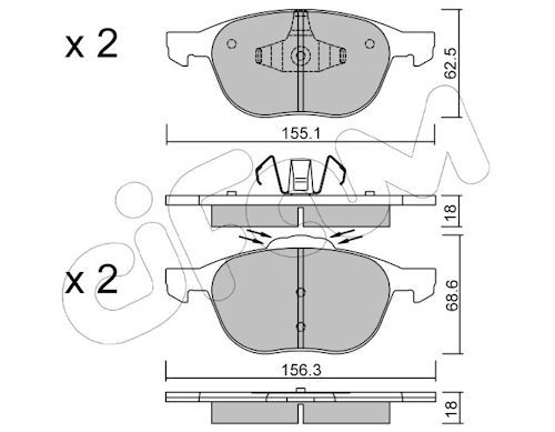 Bremsbelagsatz, Scheibenbremse