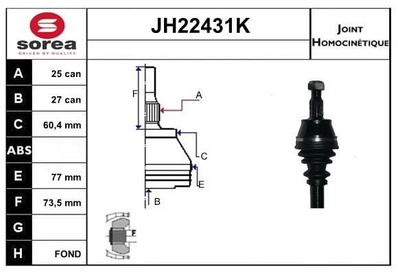 KIT CV JOINT AVEC KR009 - MB CLASSE