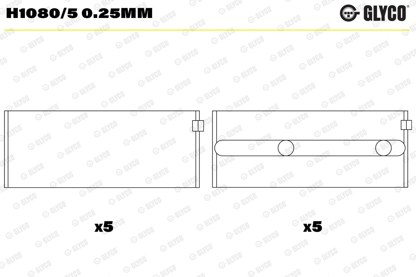 GLYCO H1080/5 0.25mm - Kurbelwellenlager
