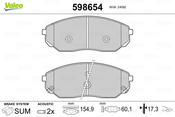 Brake Pad Set, disc brake 598654