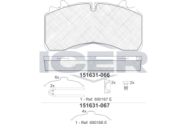 151631-067 ICER fékbetétkészlet, tárcsafék