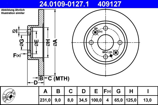 ATE 24.0109-0127.1 - Bremsscheibe