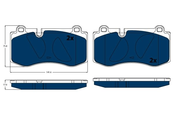 TRW DISC BRAKE PADS - ELECTRIC BLUE - TecDoc Only