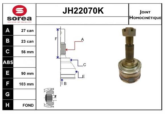 KIT CV JOINT AVEC KR053 - BLUEBIRD