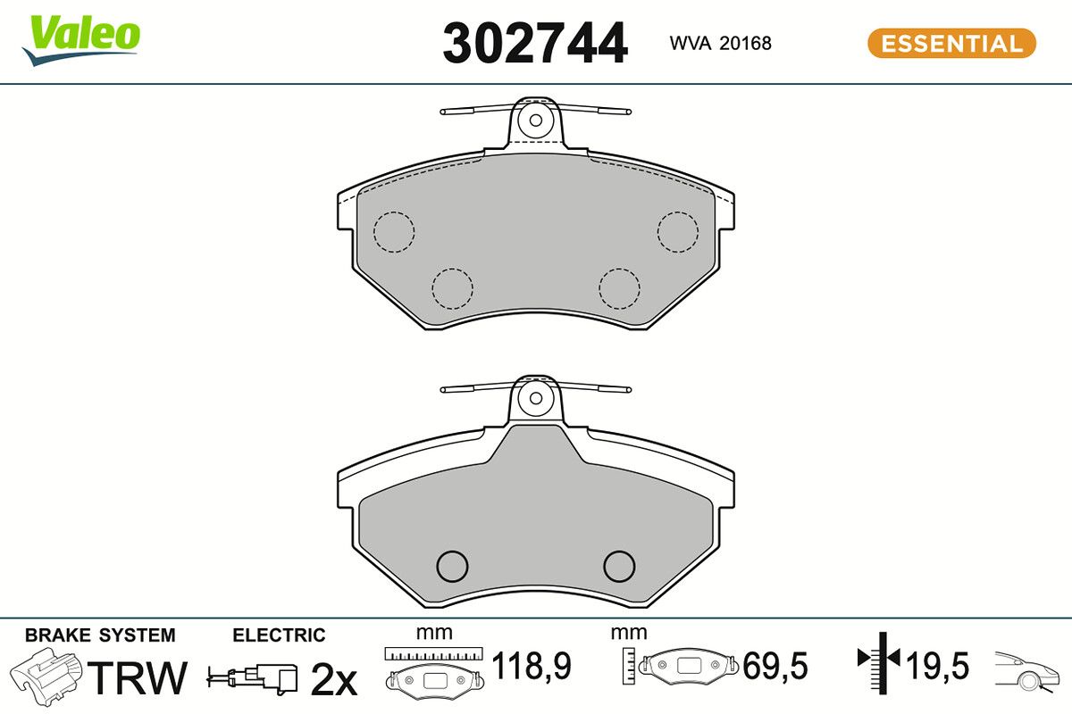 Bremsbelagsatz, Scheibenbremse