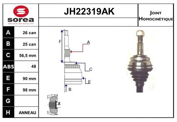 KIT CV JOINT AVEC KR089 - VOLVO 850