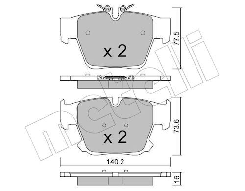 METELLI 22-1387-0 - Bremsbelagsatz, Scheibenbremse