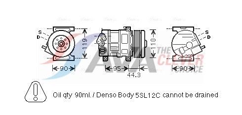 AVA QUALITY COOLING FTAK330 - Kompressor, Klimaanlage