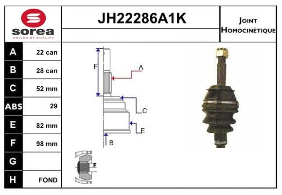 KIT CV JOINT AVEC KR078 - CORSA B