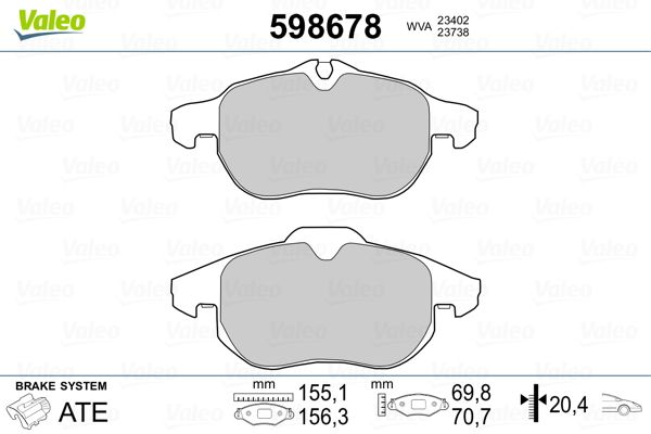 Brake Pad Set, disc brake 598678