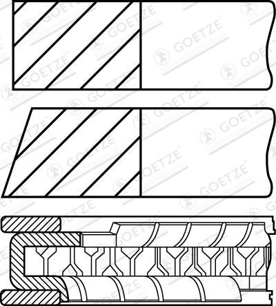 GOETZE ENGINE 08-116107-00 - Kolbenringsatz