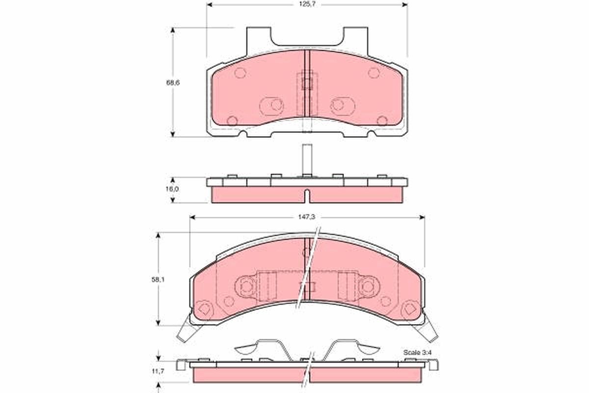 TRW DISC BRAKE PADS - TecDoc Only