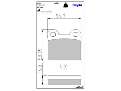 DELPHI LP21 - Bremsbelagsatz, Scheibenbremse