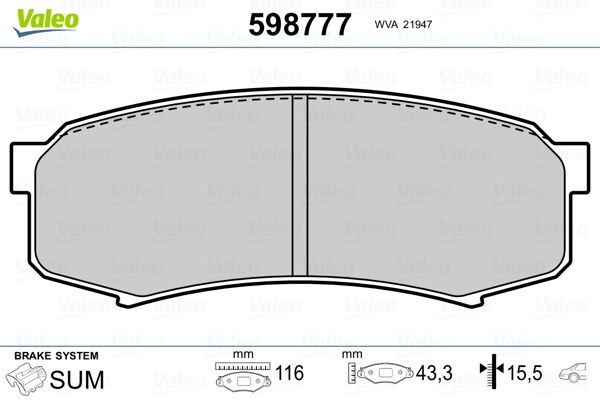 Brake Pad Set, disc brake 598777