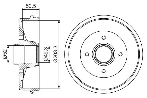 BOSCH 0 986 477 210 Brake Drum