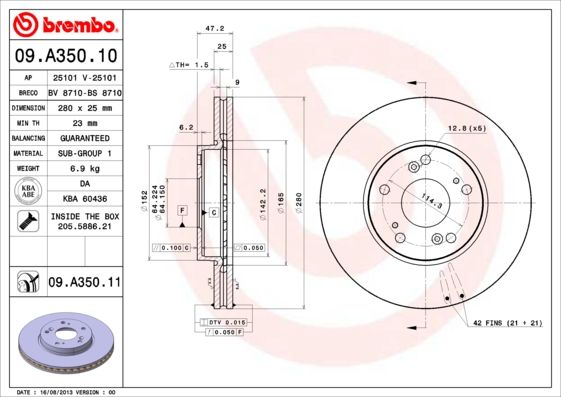 Brake Disc 09.A350.11