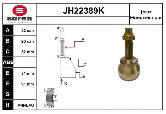 KIT CV JOINT AVEC KR049 - PALIO