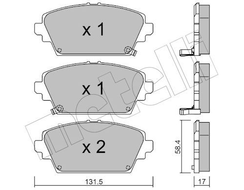 METELLI 22-0464-1 - Bremsbelagsatz, Scheibenbremse