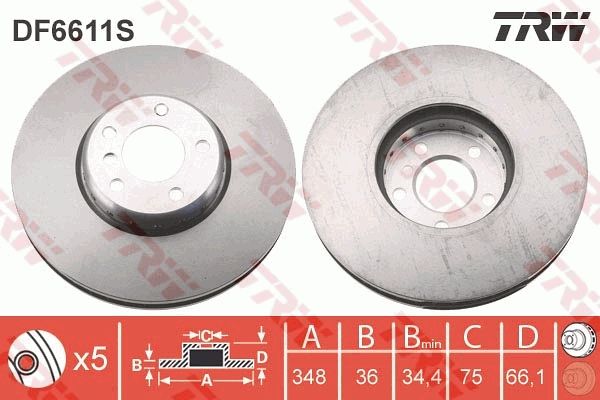 TRW BRAKE DISC - TecDoc 1