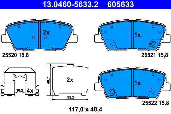 Brake Pad Set, disc brake 13.0460-5633.2