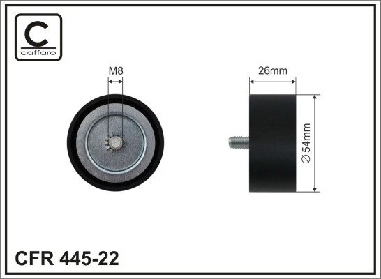 Deflection/Guide Pulley, V-ribbed belt 445-22