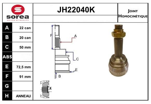 KIT CV JOINT AVEC KR009 - FIESTA