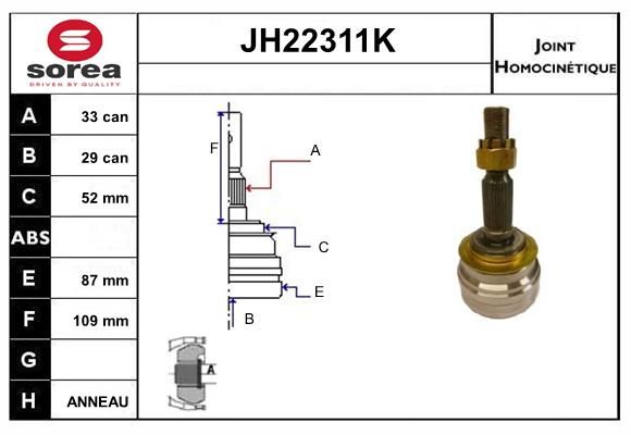 KIT CV JOINT AVEC KR054 - DAEWOO ES