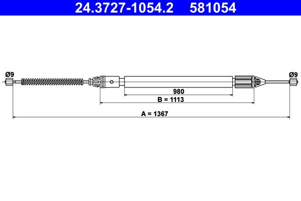 ATE 24.3727-1054.2 - Seilzug, Feststellbremse