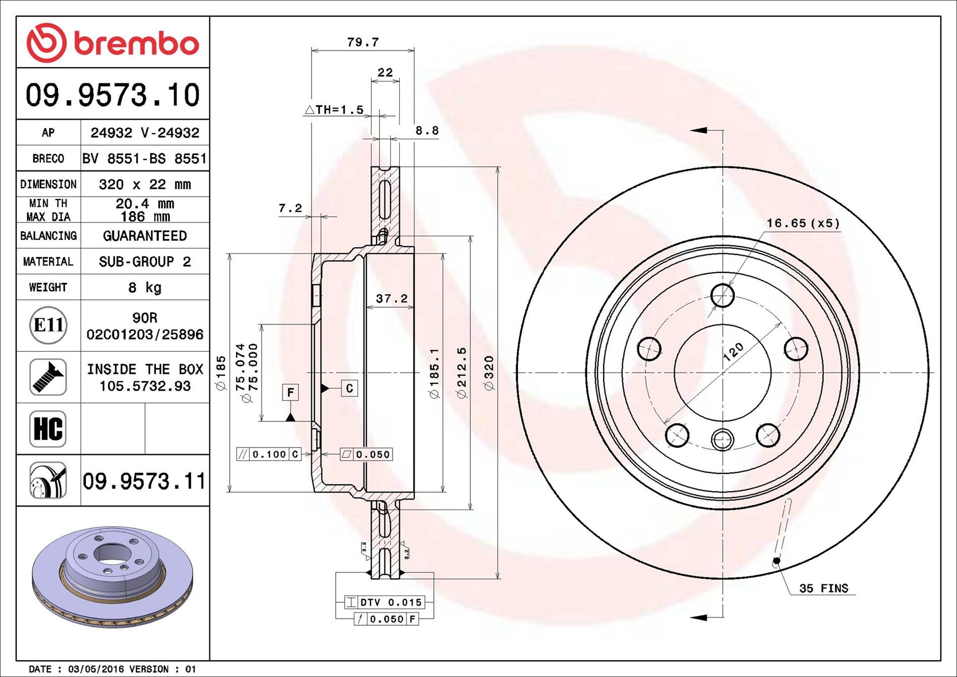 BMW X3 E83 04-11 (RR) - TecDoc 1