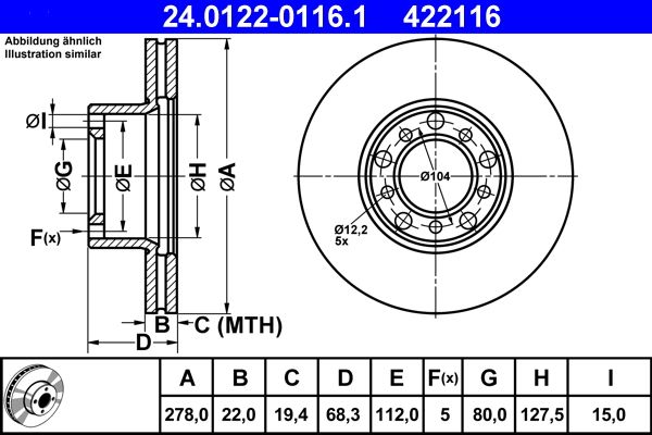 Brake Disc 24.0122-0116.1