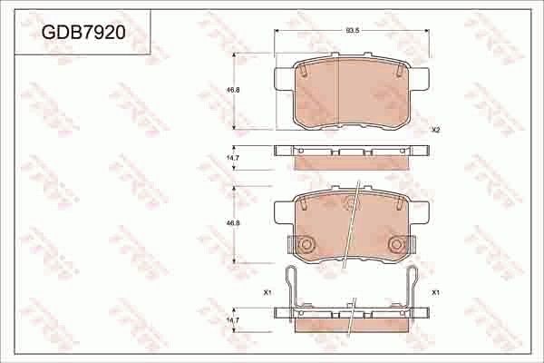 TRW DISC BRAKE PADS - TecDoc Only