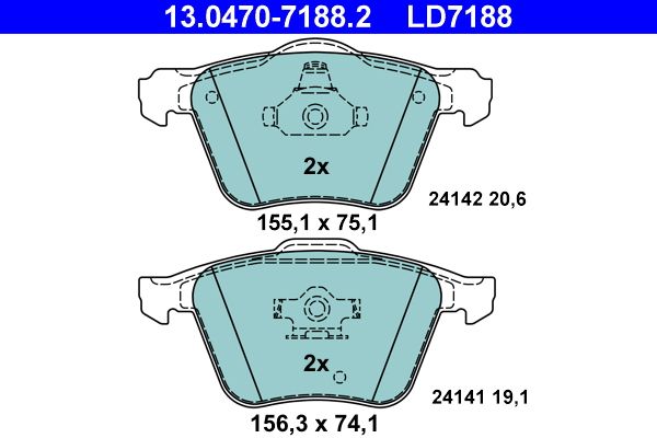 Brake Pad Set, disc brake 13.0470-7188.2