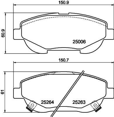 Brake Pad Set, disc brake 8DB 355 015-691