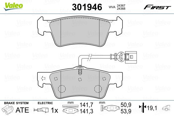 Brake Pad Set, disc brake 301946