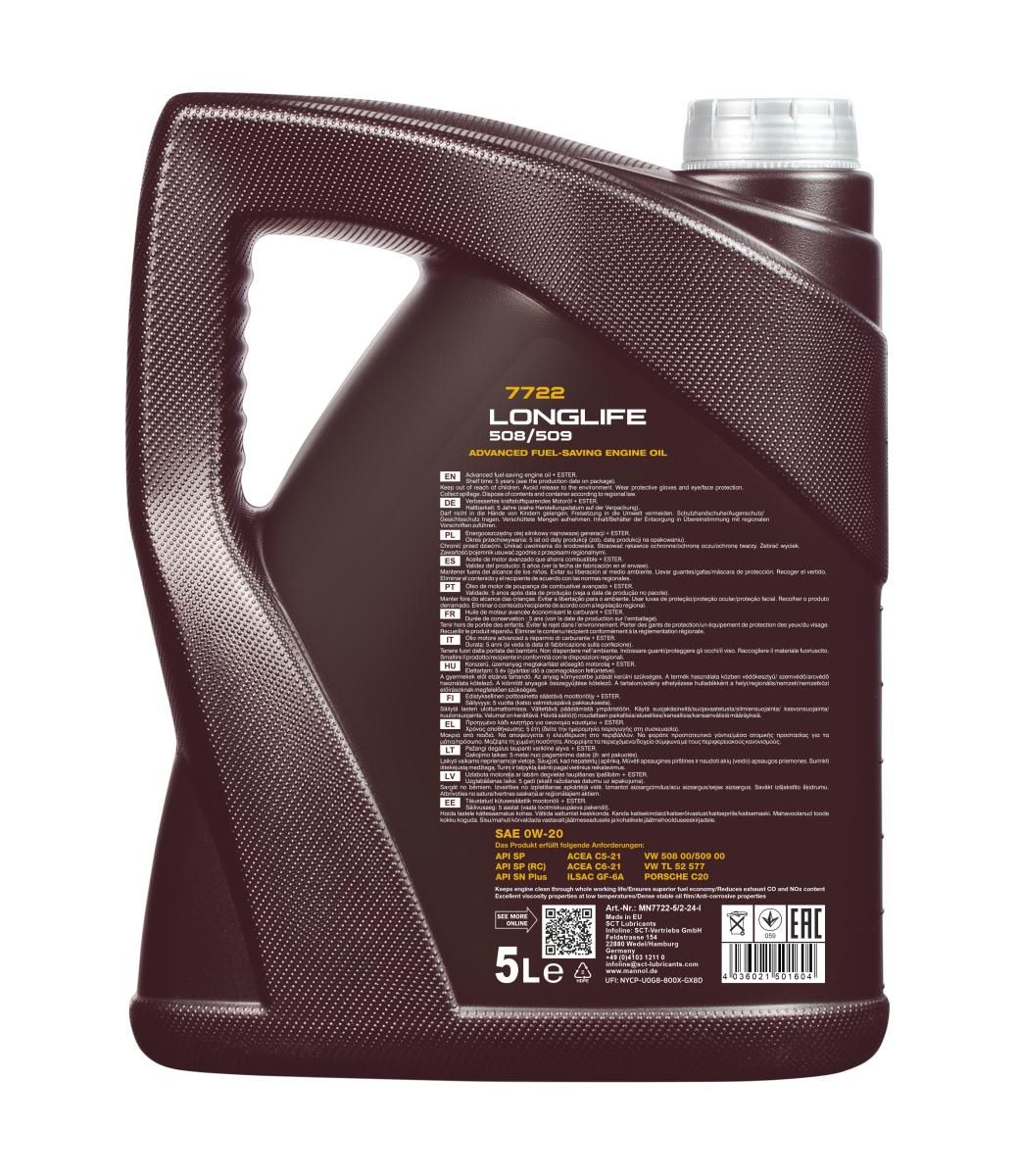 MANNOL Longlife 508/509 0W-20 / 5 Liter