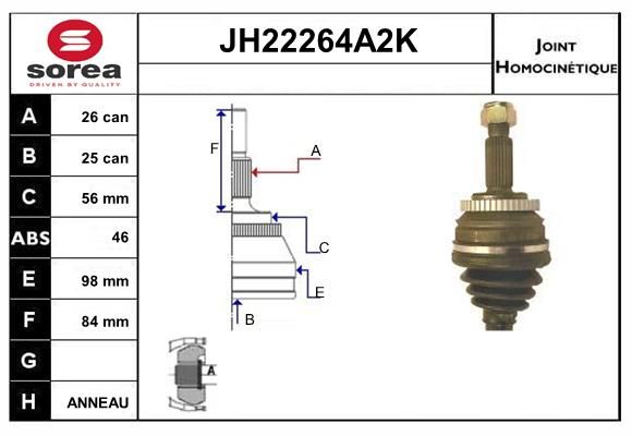 KIT CV JOINT AVEC KR053 - 9000