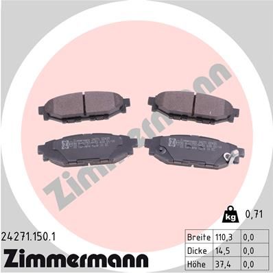 Brake Pad Set, disc brake 24271.150.1