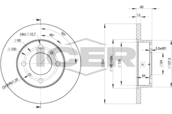 78BD9280-2 ICER féktárcsa