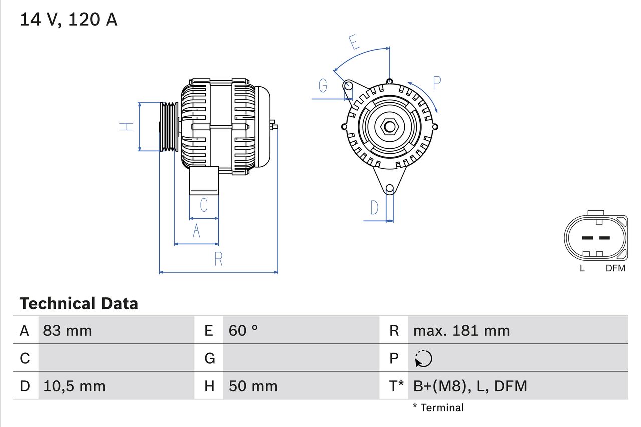 Alternator 0 986 047 540