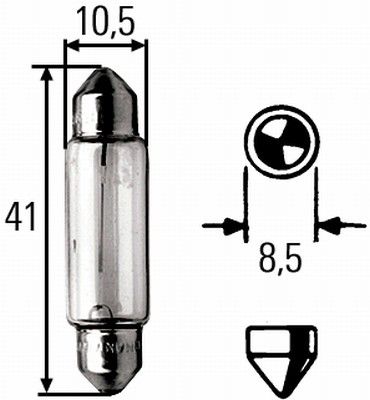 Žárovka HELLA 12V 10W SV8,5-8 11x40mm  8GM002091-131 - HELLA AutodílyUO  Náhradní díl