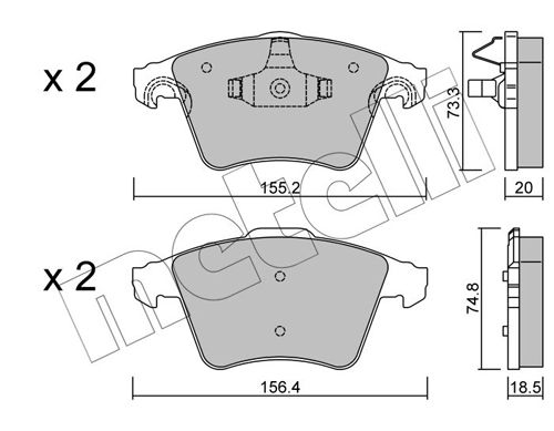 Brake Pad Set, disc brake 22-0552-3