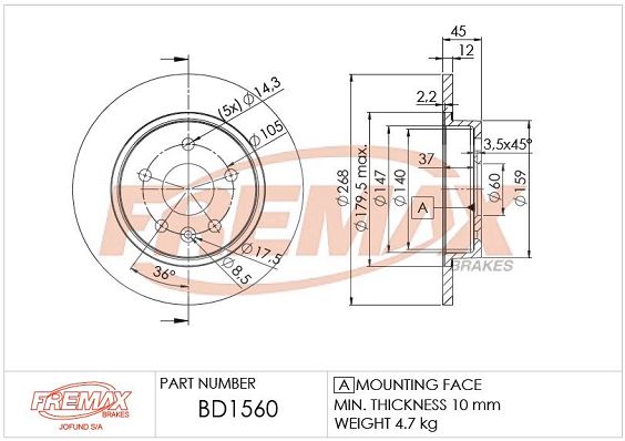 Тормозной диск BD-1560