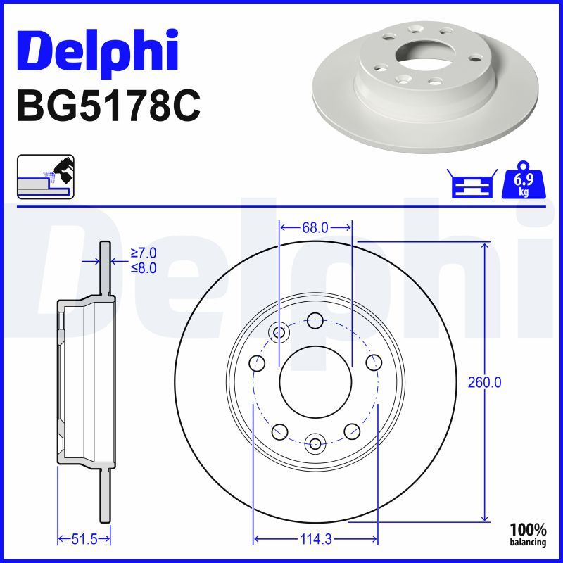 BG5178C DELPHI féktárcsa
