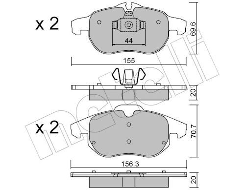 METELLI 22-0540-0 - Bremsbelagsatz, Scheibenbremse