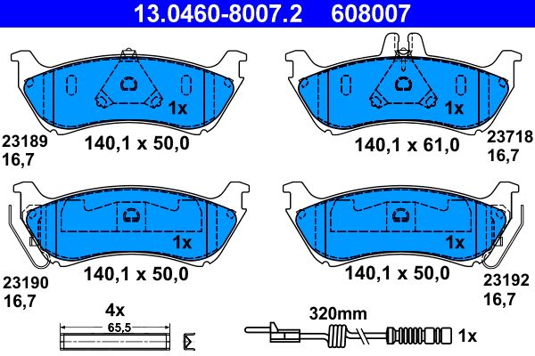 Brake Pad Set, disc brake 13.0460-8007.2