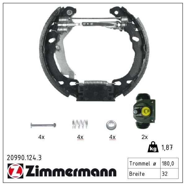Zimmermann 20990.124.3 Bremsbackensatz