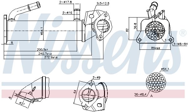 Cooler, exhaust gas recirculation 989322